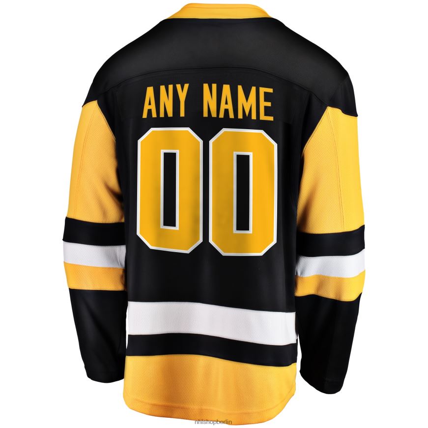 Männer NHL Schwarzes Home-Breakaway-Trikot mit Fanatics-Logo der Pittsburgh Penguins Kleidung BF680T177