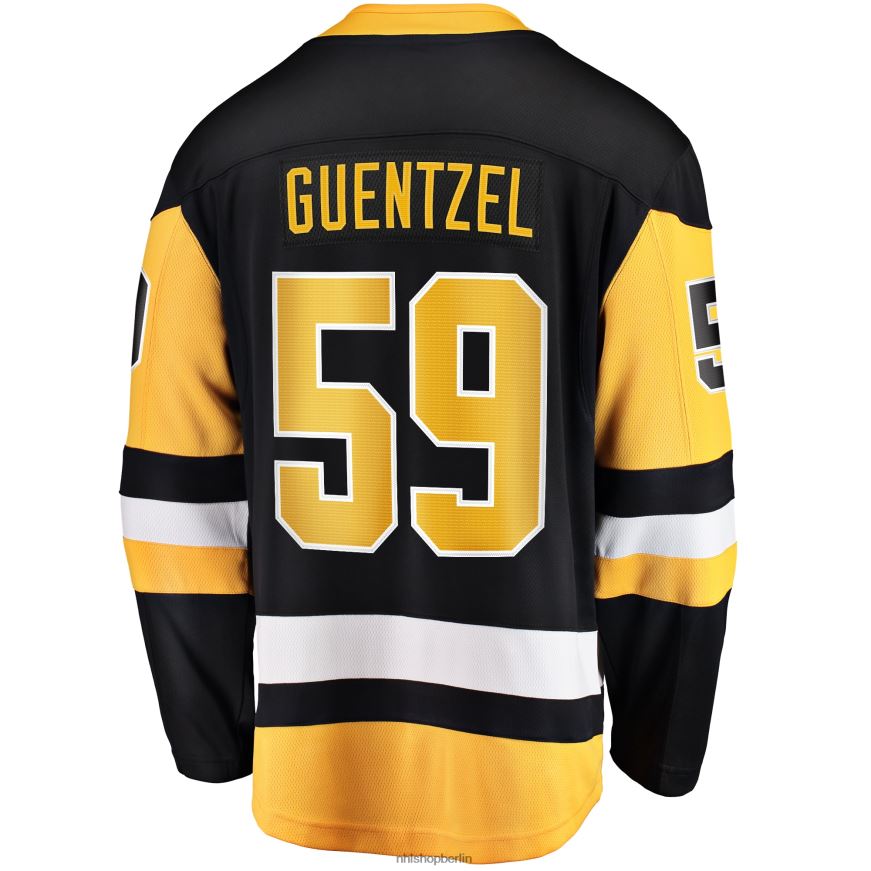 Männer NHL Schwarzes Premier Breakaway-Heimtrikot der Pittsburgh Penguins mit Fanatics-Logo von Jake Guentzel Kleidung BF680T253