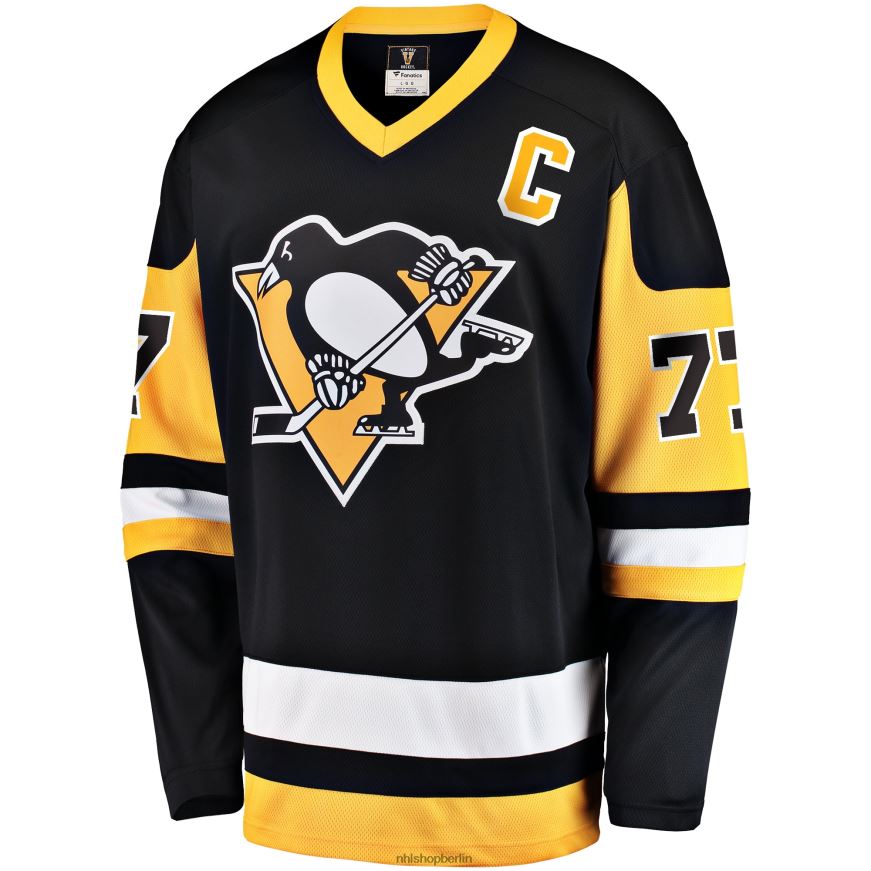 Männer NHL Schwarzes Premier Breakaway-Spielertrikot der Pittsburgh Penguins mit Fanatics-Logo von Paul Coffey Kleidung BF680T1348