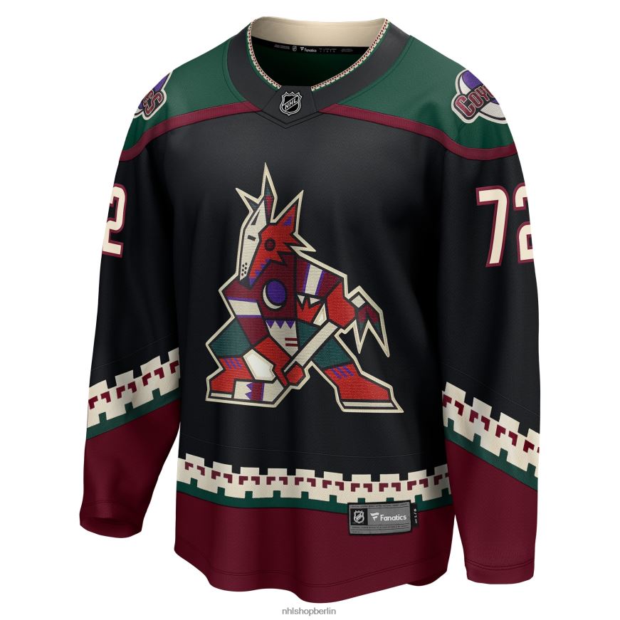 Männer NHL Schwarzes Travis Boyd-Fanatiker-Heimtrikot der Arizona Coyotes mit Fanatics-Logo Kleidung BF680T1681