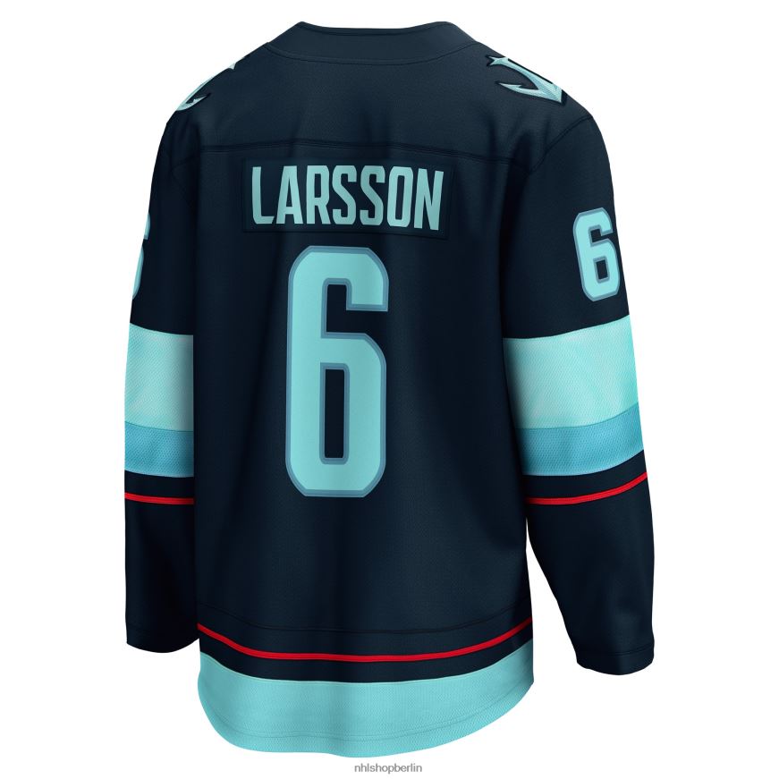 Männer NHL Seattle Kraken Adam Larsson Fanatics Branded Deep Sea Blue Breakaway-Heimtrikot Kleidung BF680T1461