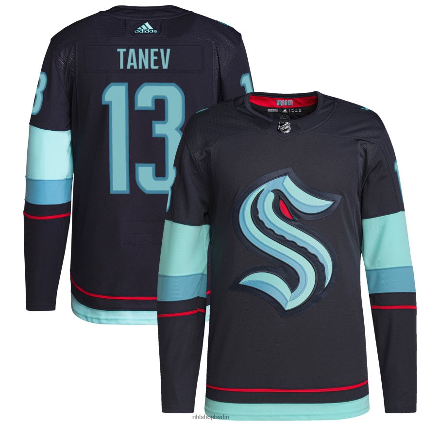 Männer NHL Seattle Kraken Brandon Tanev adidas Navy Home Authentic Primegreen Spielertrikot Kleidung BF680T1733