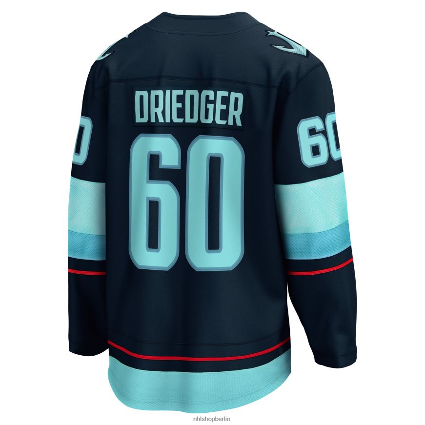 Männer NHL Seattle Kraken Chris Dryger Fanatics Branded Deep Sea Blue Home Breakaway-Spielertrikot Kleidung BF680T2340