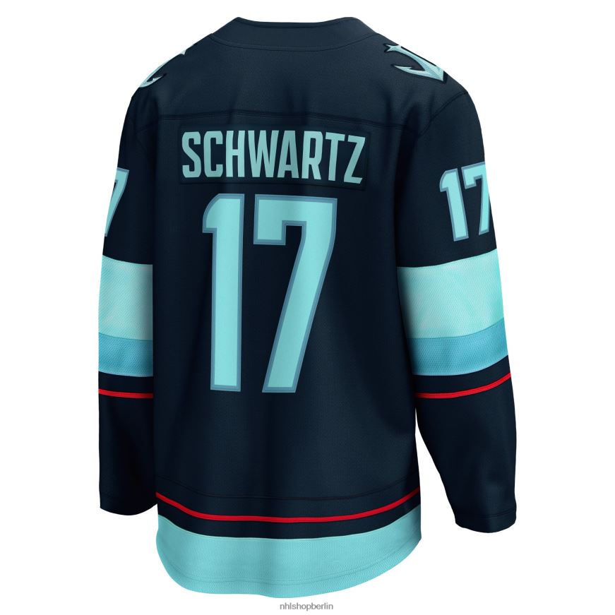 Männer NHL Seattle Kraken Jaden Schwartz Fanatics-Marken-Marine-Heimtrikot für Breakaway-Spieler Kleidung BF680T992