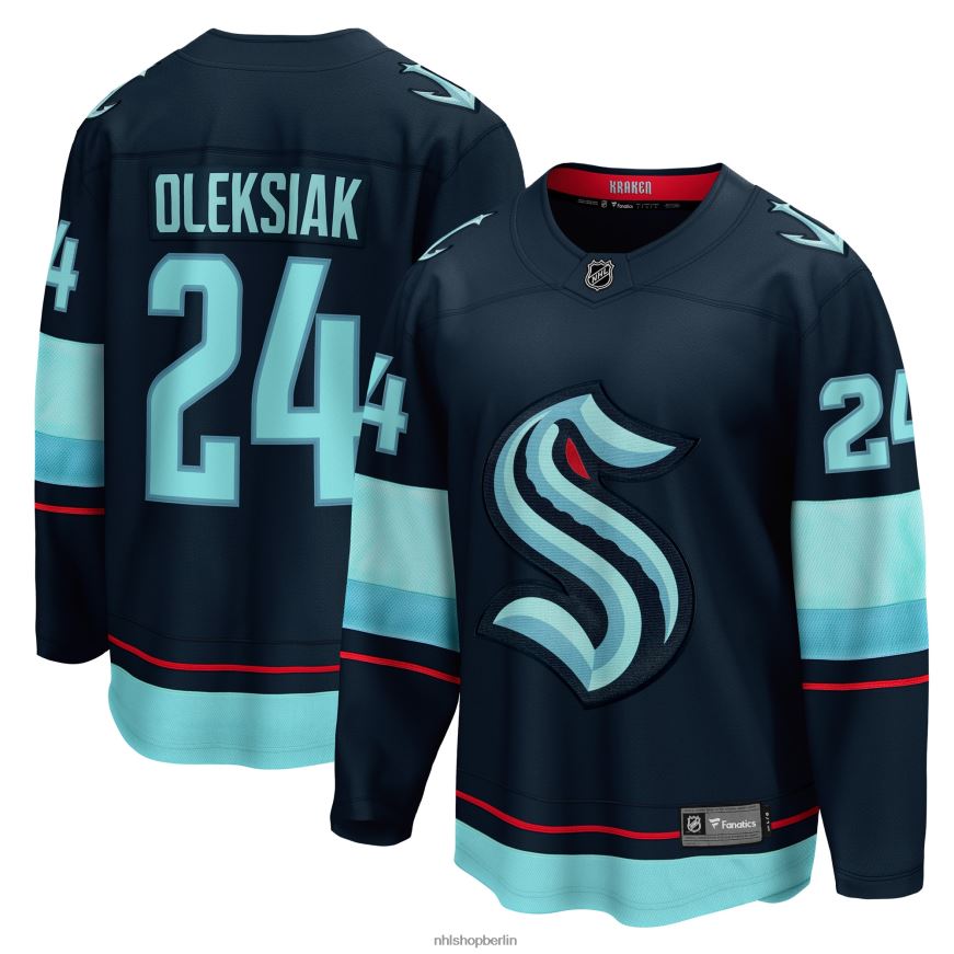 Männer NHL Seattle Kraken Jamie Oleksiak Fanatics Branded Deep Sea Blue Breakaway-Heimtrikot Kleidung BF680T1069