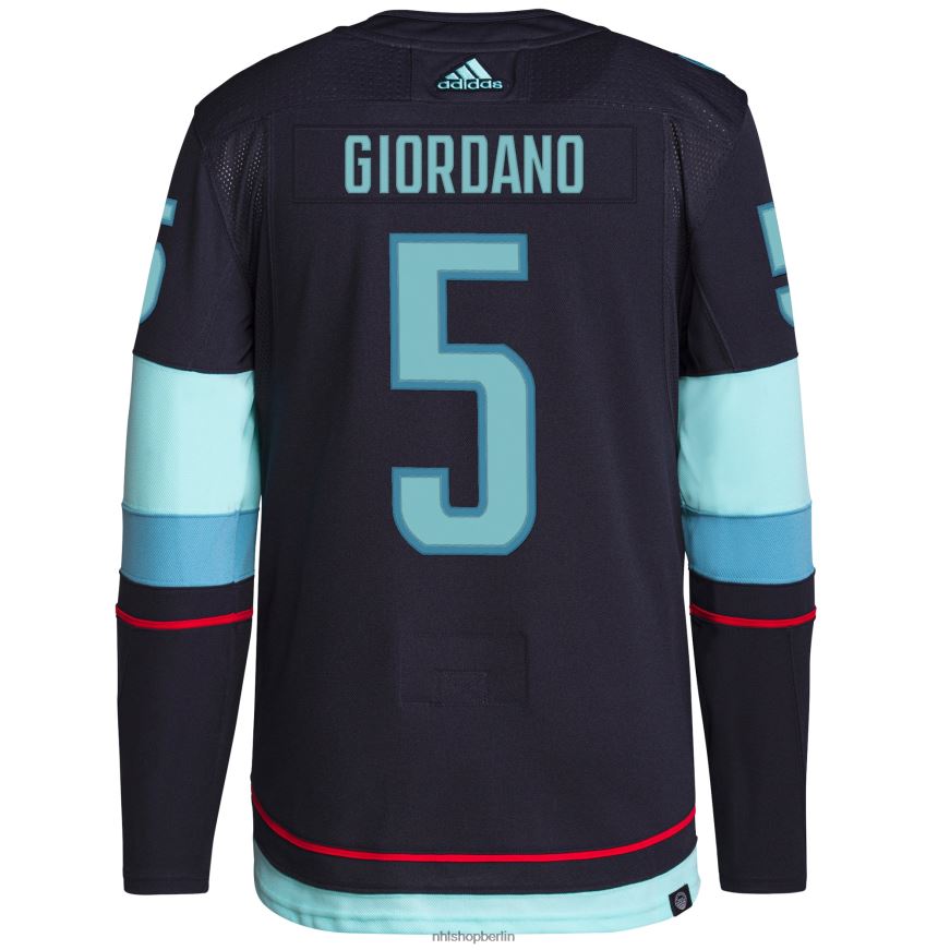 Männer NHL Seattle Kraken Mark Giordano adidas Navy Home Authentic Primegreen Spielertrikot Kleidung BF680T1734