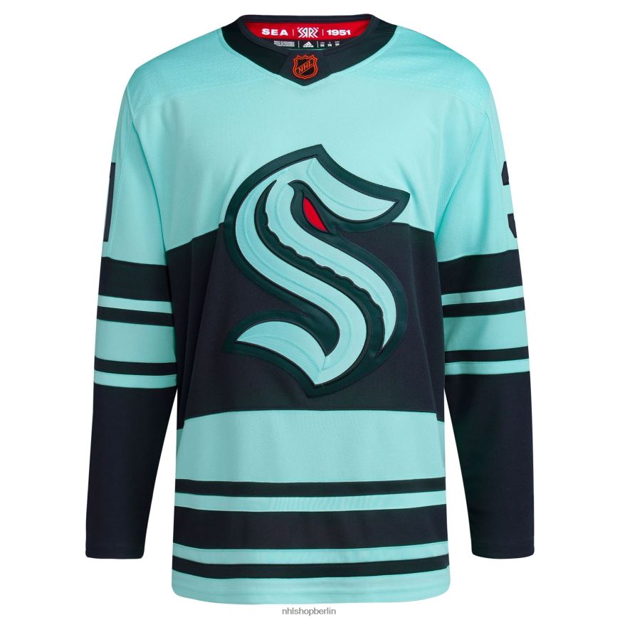 Männer NHL Seattle Kraken Philipp Grubauer adidas Teal Reverse Retro 20 authentisches Spielertrikot Kleidung BF680T299