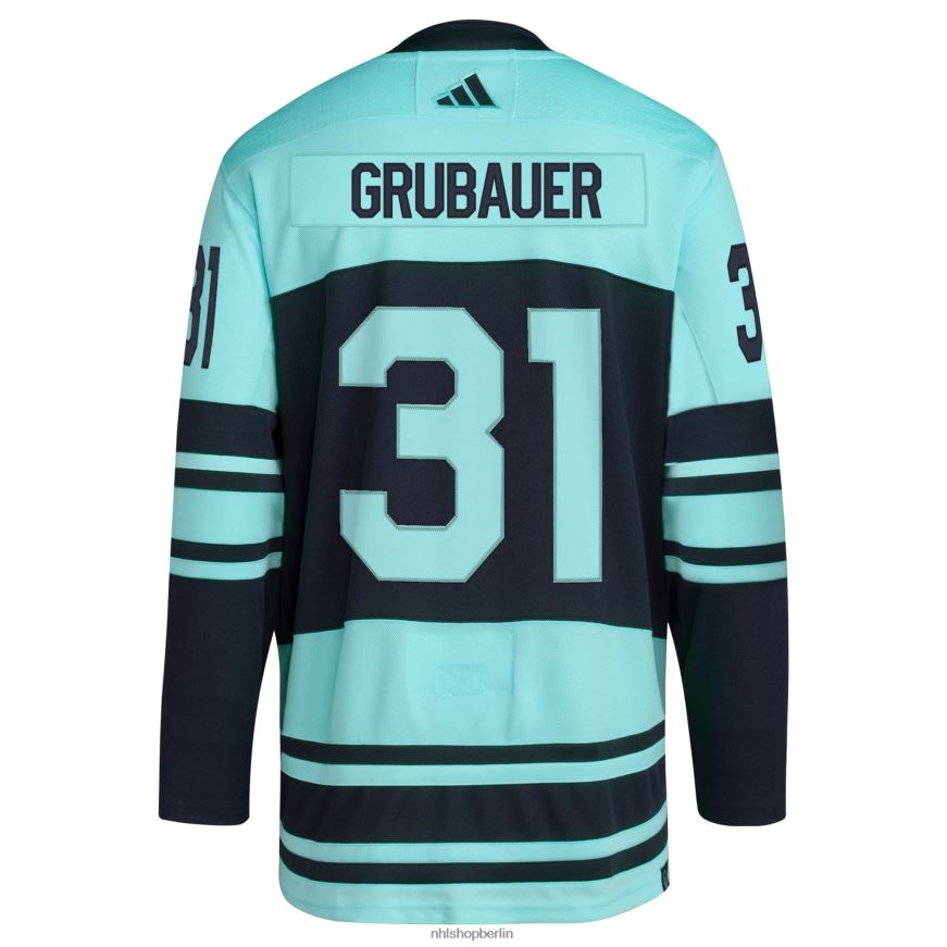 Männer NHL Seattle Kraken Philipp Grubauer adidas Teal Reverse Retro 20 authentisches Spielertrikot Kleidung BF680T299