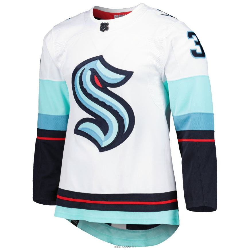 Männer NHL Seattle Kraken Philipp Grubauer adidas weißes Primegreen authentisches Pro-Auswärtsspieler-Trikot Kleidung BF680T1129