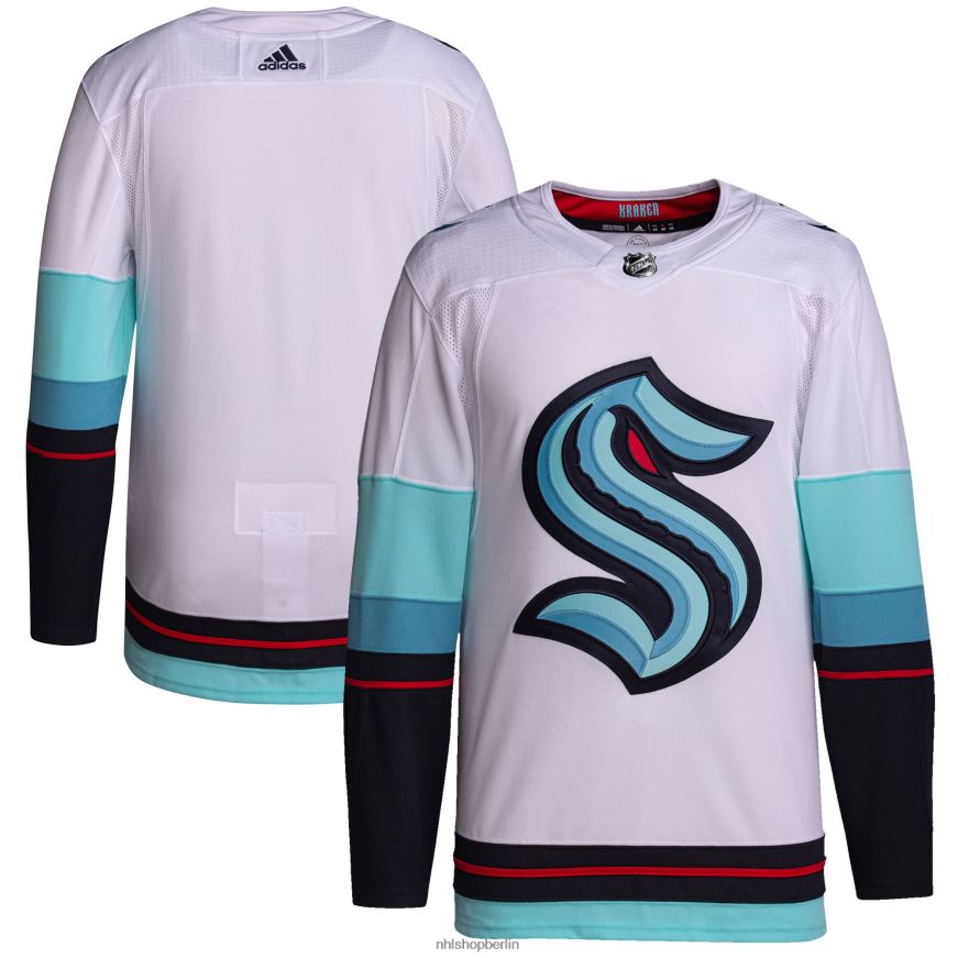 Männer NHL Seattle Kraken adidas White Away Primegreen authentisches Trikot Kleidung BF680T580