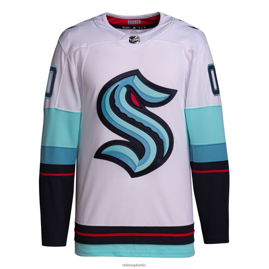 Männer NHL Seattle Kraken adidas White Away Primegreen authentisches individuelles Trikot Kleidung BF680T2434