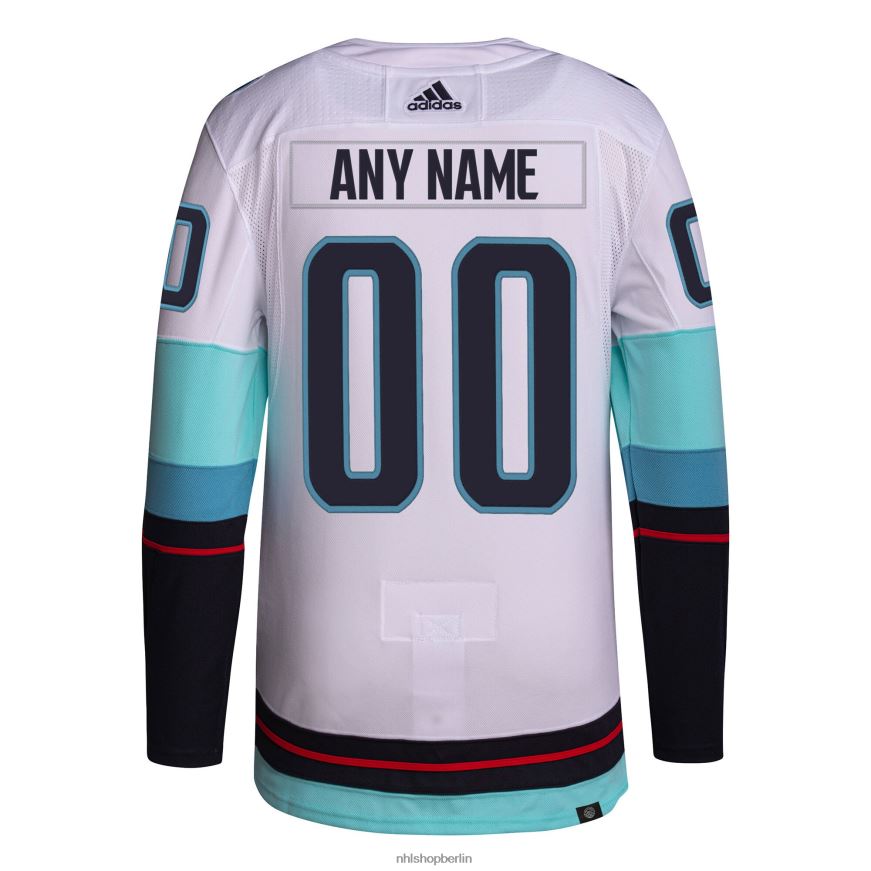 Männer NHL Seattle Kraken adidas White Away Primegreen authentisches individuelles Trikot Kleidung BF680T2434