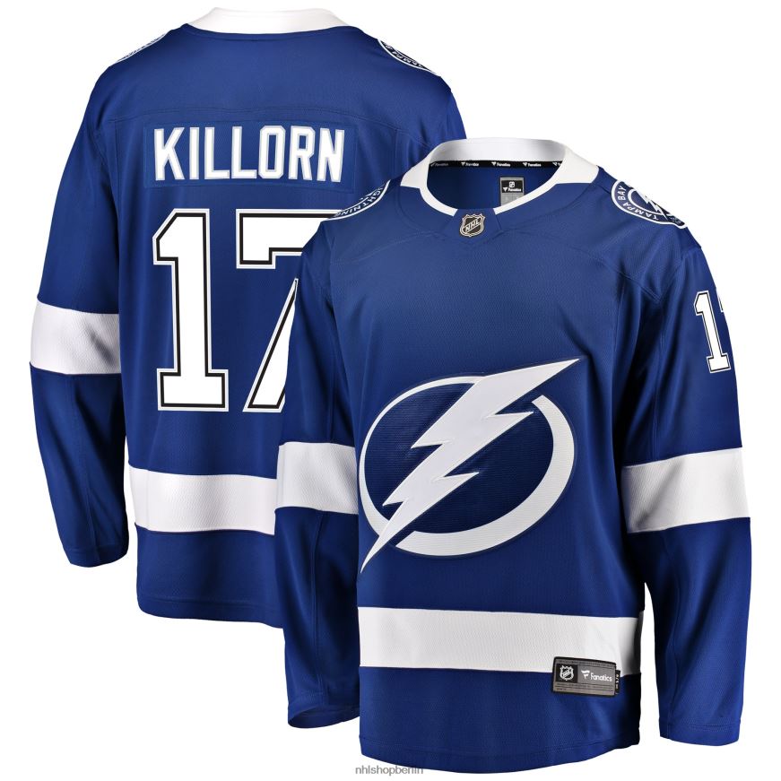 Männer NHL Tampa Bay Lightning Alex Killorn Fanatics-gebrandetes blaues Home-Breakaway-Spielertrikot Kleidung BF680T1426