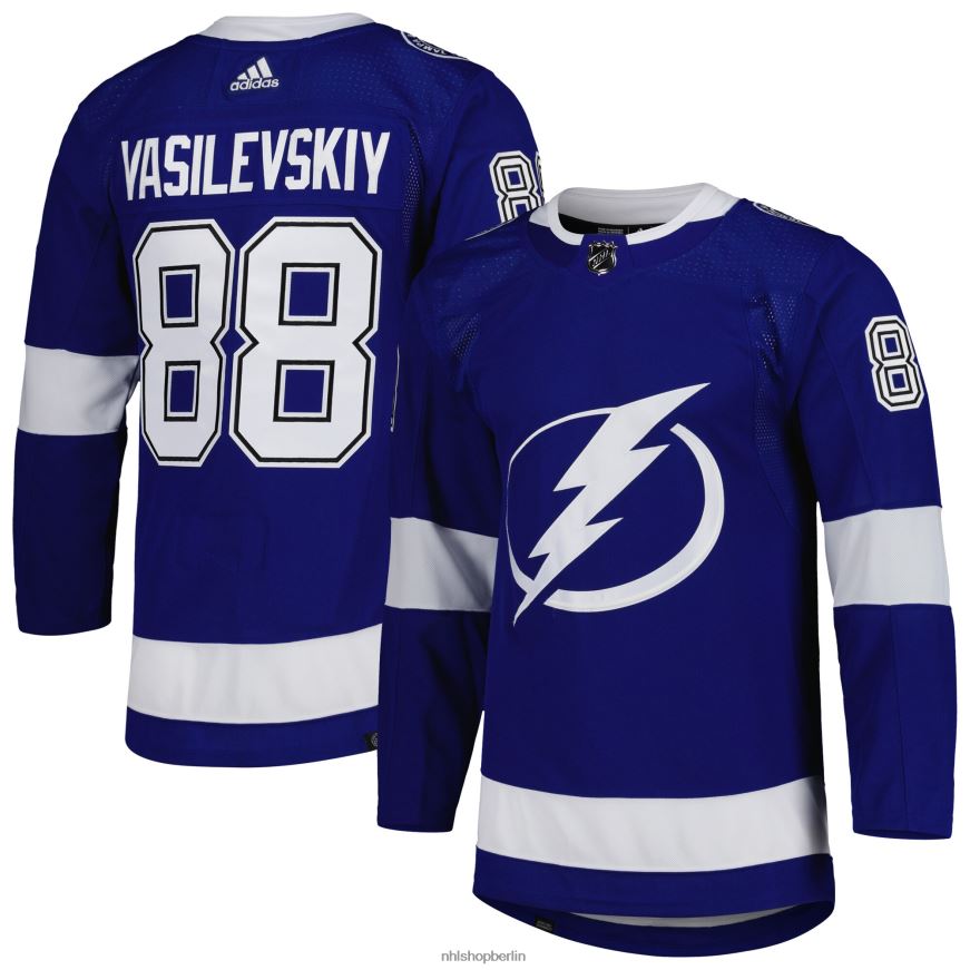 Männer NHL Tampa Bay Lightning Andrei Vasilevskiy adidas Blue Home Primegreen Authentic Pro Player Jersey Kleidung BF680T723