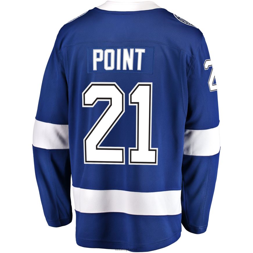 Männer NHL Tampa Bay Lightning Brayden Point Fanatics-gebrandetes blaues Home-Breakaway-Spielertrikot Kleidung BF680T947