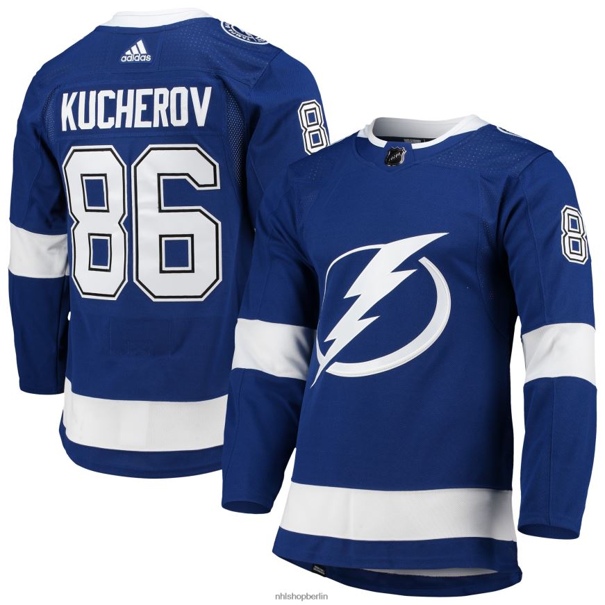 Männer NHL Tampa Bay Lightning Nikita Kucherov Adidas Blue Home Primegreen Authentisches Pro-Spieler-Trikot Kleidung BF680T222