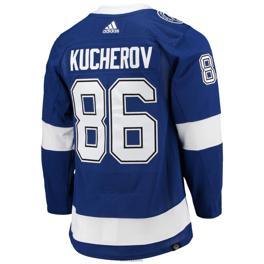 Männer NHL Tampa Bay Lightning Nikita Kucherov Adidas Blue Home Primegreen Authentisches Pro-Spieler-Trikot Kleidung BF680T222