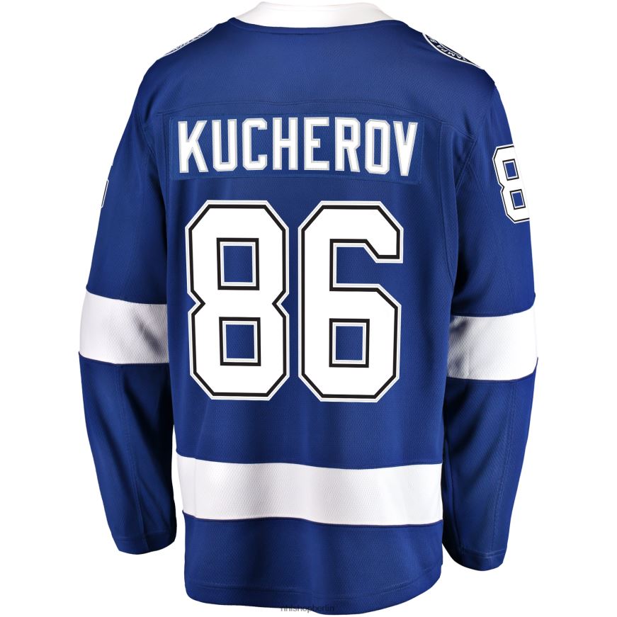 Männer NHL Tampa Bay Lightning Nikita Kucherov Fanatics-gebrandetes blaues Home-Breakaway-Spielertrikot Kleidung BF680T321