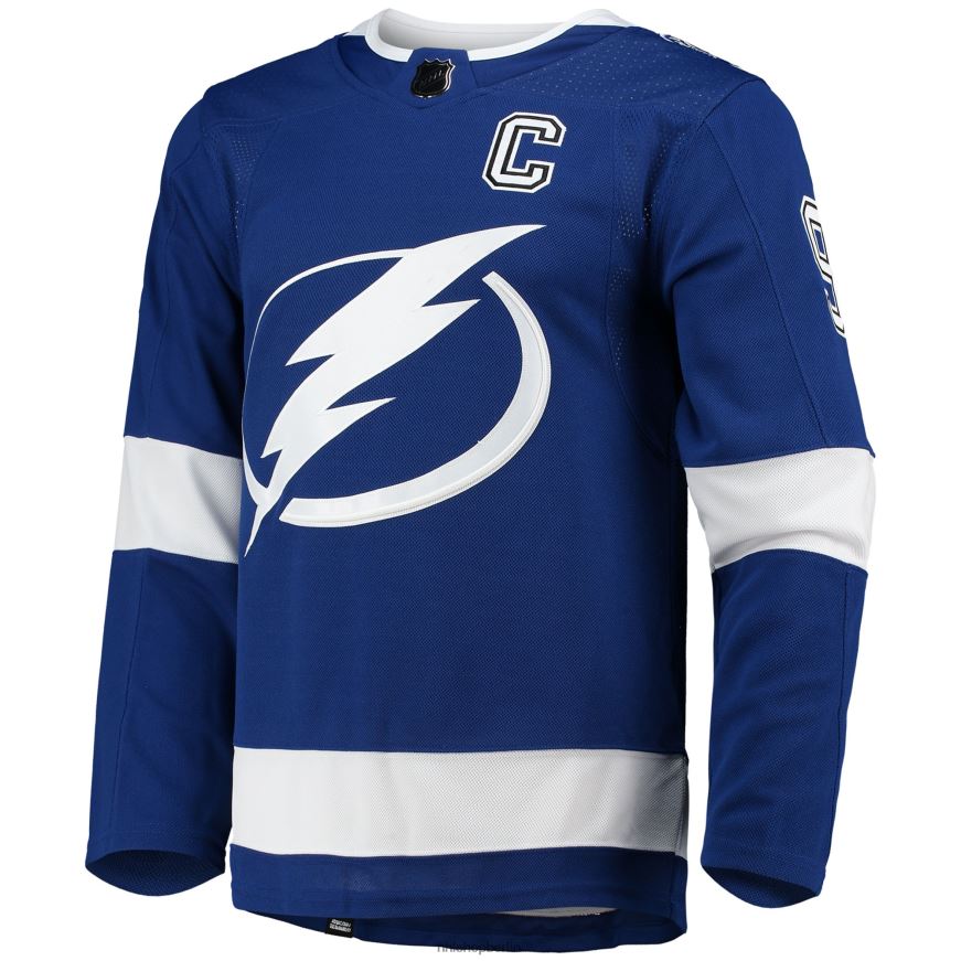 Männer NHL Tampa Bay Lightning Steven Stamkos Adidas Blue Home Captain Patch Primegreen Authentisches Profispieler-Trikot Kleidung BF680T164