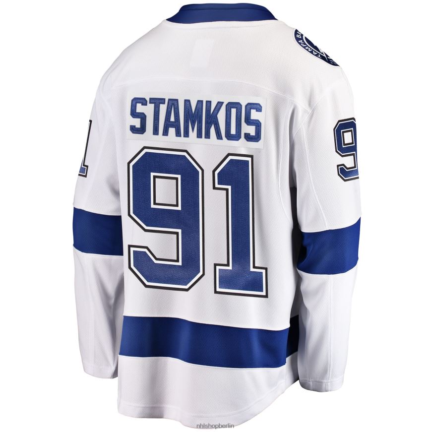 Männer NHL Tampa Bay Lightning Steven Stamkos Fanatics-gebrandetes weißes Breakaway-Spielertrikot Kleidung BF680T312