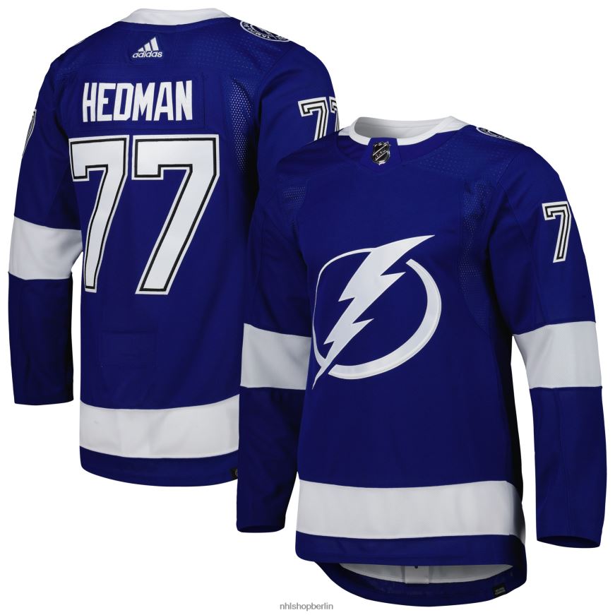 Männer NHL Tampa Bay Lightning Victor Hedman Adidas Blue Home Primegreen Authentisches Pro-Spieler-Trikot Kleidung BF680T1030