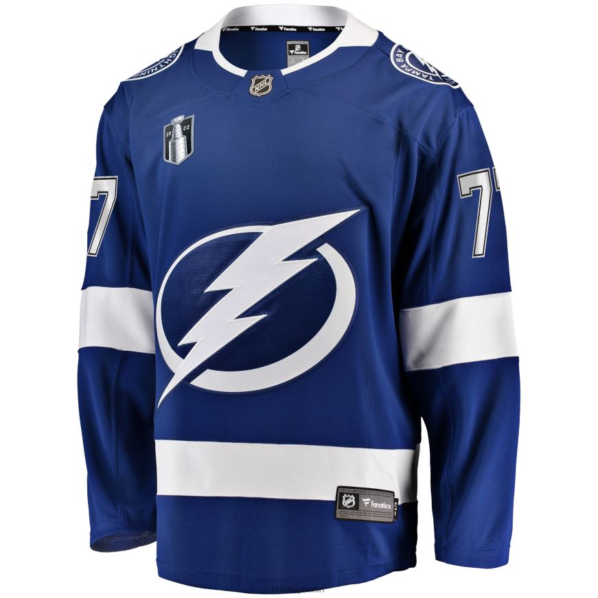 Männer NHL Tampa Bay Lightning Victor Hedman Fanatics Branded Blue Home 2022 Stanley Cup Final Breakaway Player Jersey Kleidung BF680T1491