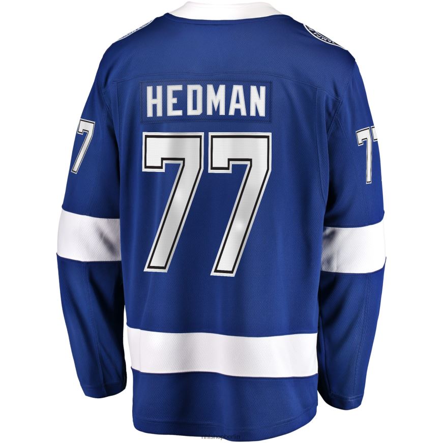 Männer NHL Tampa Bay Lightning Victor Hedman Fanatics Branded Blue Home 2022 Stanley Cup Final Breakaway Player Jersey Kleidung BF680T1491