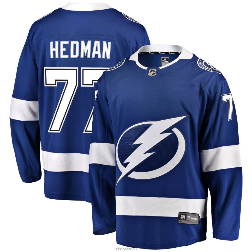 Männer NHL Tampa Bay Lightning Victor Hedman Fanatics Branded Blue Home Premier Breakaway Player Jersey Kleidung BF680T616