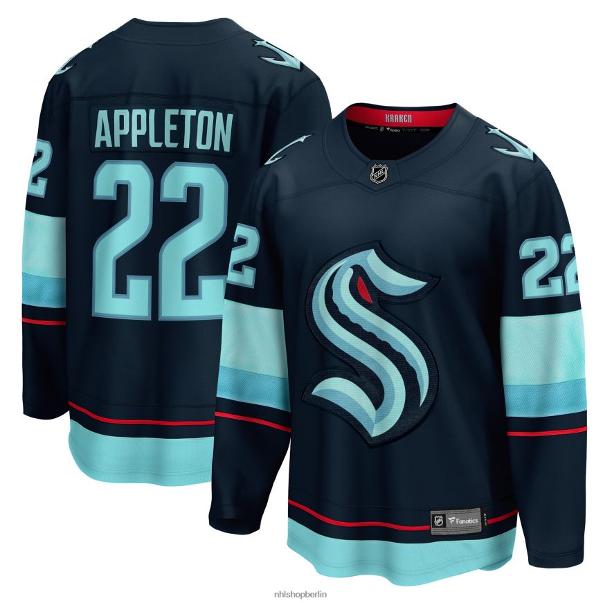 Männer NHL Tiefseeblaues Breakaway-Heimtrikot der Marke Seattle Kraken Mason Appleton Fanatics Kleidung BF680T1936