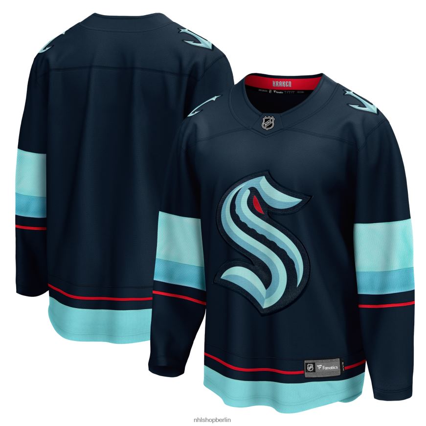 Männer NHL Tiefseeblaues Breakaway-Heimtrikot mit Fanatics-Logo von Seattle Kraken Kleidung BF680T103