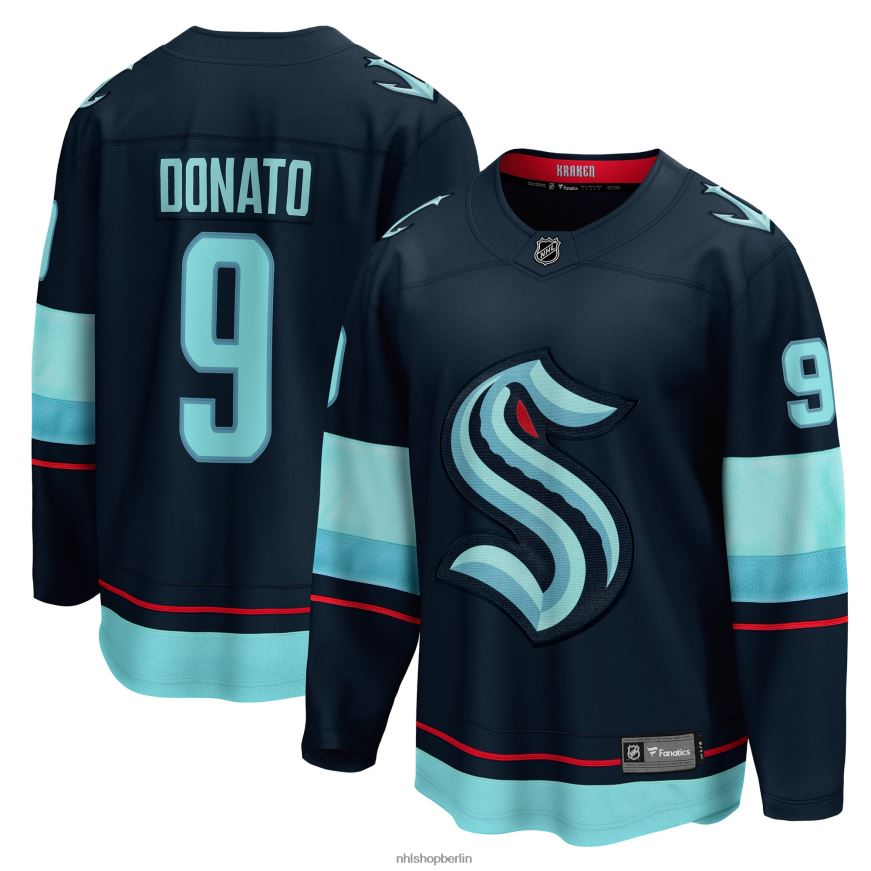 Männer NHL Tiefseeblaues Breakaway-Heimtrikot mit Fanatics-Logo von Seattle Kraken Ryan Donato Kleidung BF680T1702