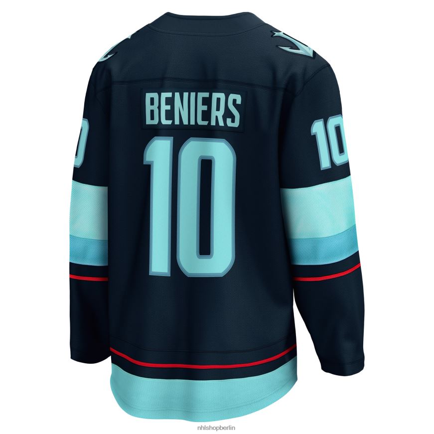 Männer NHL Tiefseeblaues Premier-Breakaway-Spielertrikot mit der Marke Seattle Kraken Matty Beniers Fanatics Kleidung BF680T35