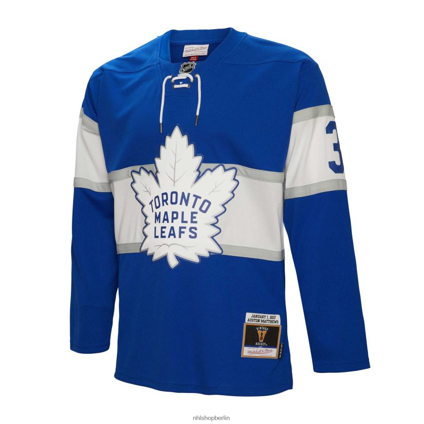 Männer NHL Toronto Maple Leafs Auston Matthews Mitchell  Ness Blue 2017 Blue Line Spielertrikot Kleidung BF680T566