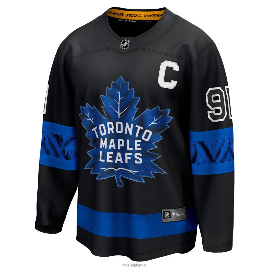 Männer NHL Toronto Maple Leafs John Tavares Fanatics gebrandetes schwarzes Alternative Premier Breakaway Wende-Spielertrikot Kleidung BF680T396