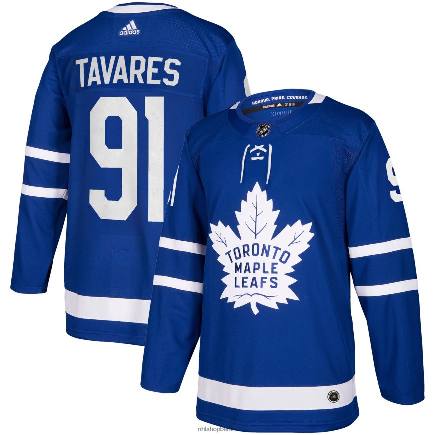 Männer NHL Toronto Maple Leafs John Tavares adidas blaues authentisches Heimspielertrikot Kleidung BF680T1191