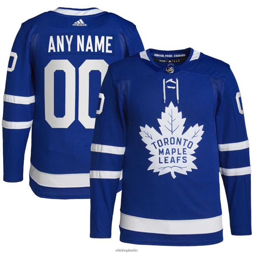 Männer NHL Toronto Maple Leafs adidas Royal Home Primegreen Authentic Pro Custom Trikot Kleidung BF680T2204