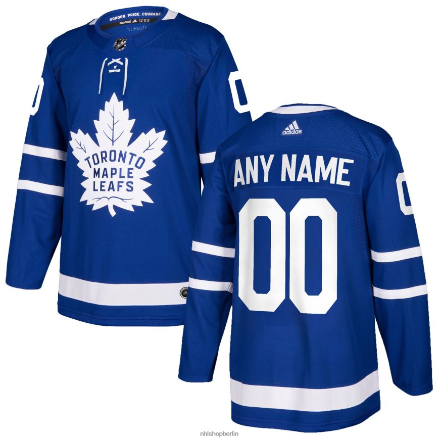 Männer NHL Toronto Maple Leafs adidas blaues authentisches individuelles Trikot Kleidung BF680T1996