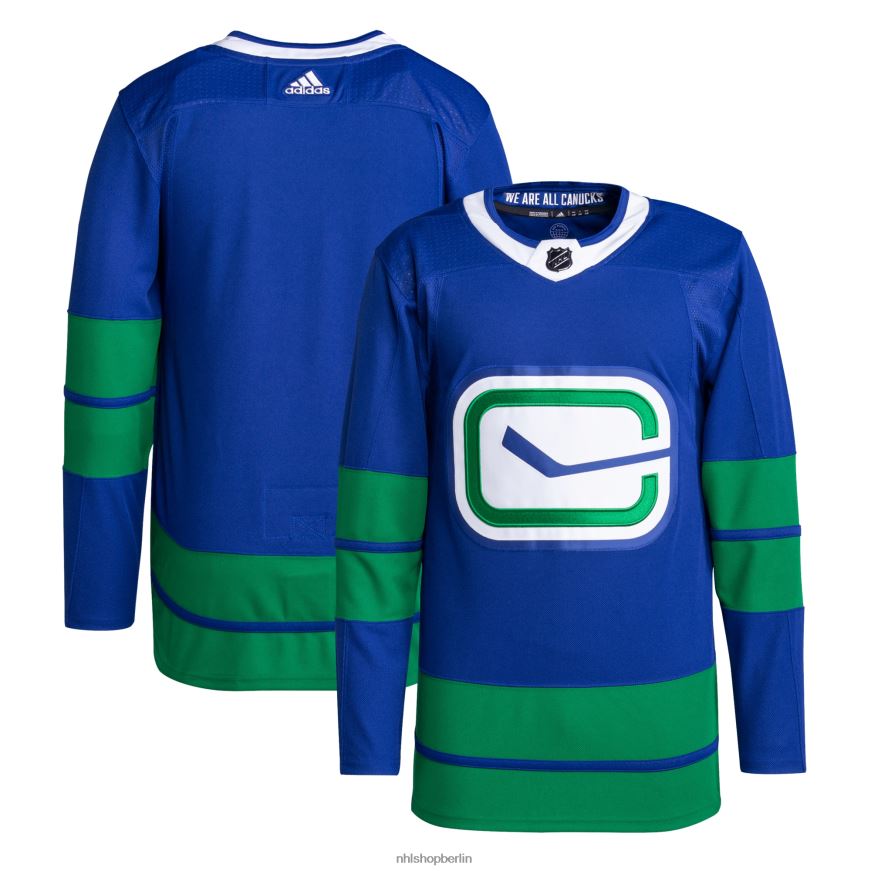 Männer NHL Vancouver Canucks Adidas Blau Alternative Primegreen Authentic Pro Blank Trikot Kleidung BF680T1370