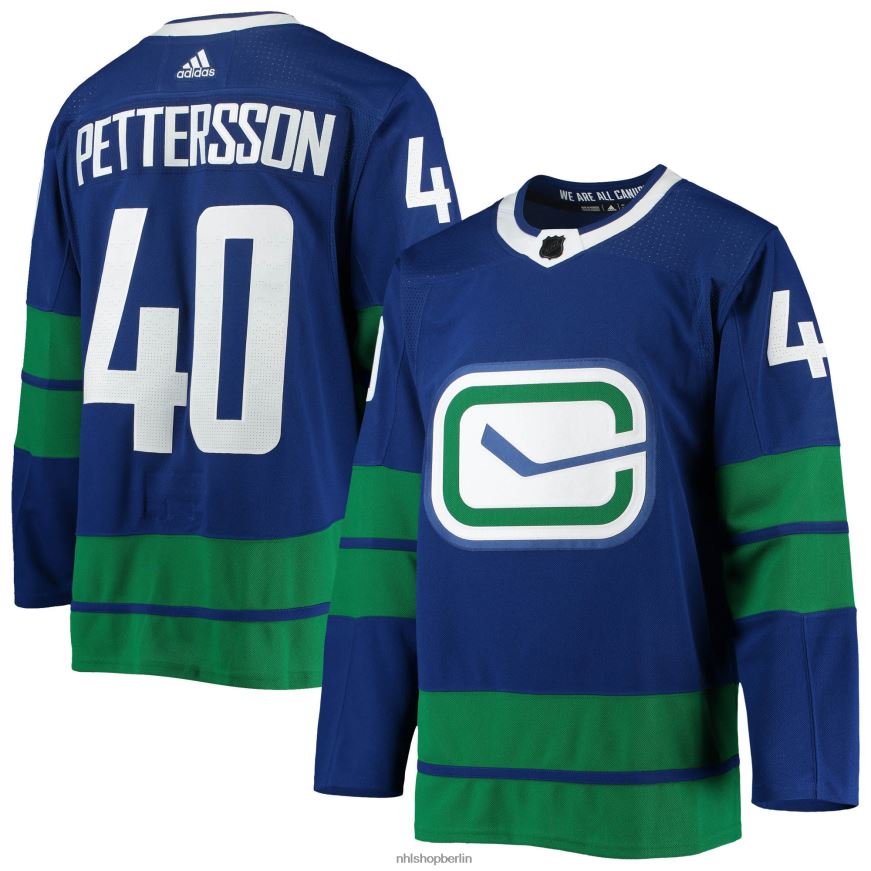 Männer NHL Vancouver Canucks Elias Pettersson Adidas Blau 2020/21 authentisches alternatives Spielertrikot Kleidung BF680T1804