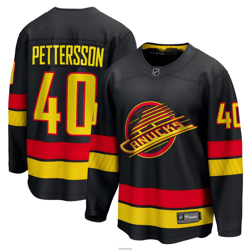 Männer NHL Vancouver Canucks Elias Pettersson Fanatics Branded Black Alternative – 2022/23 Premier Breakaway-Spielertrikot Kleidung BF680T949