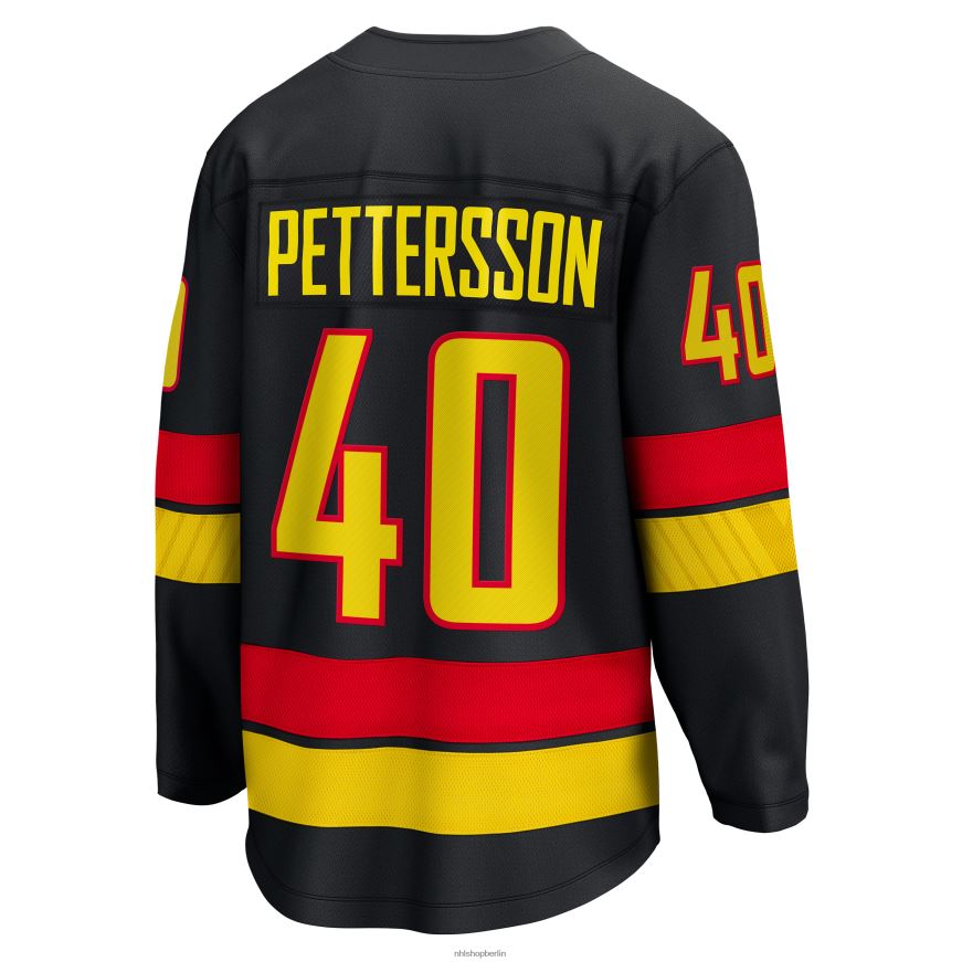 Männer NHL Vancouver Canucks Elias Pettersson Fanatics Branded Black Alternative – 2022/23 Premier Breakaway-Spielertrikot Kleidung BF680T949