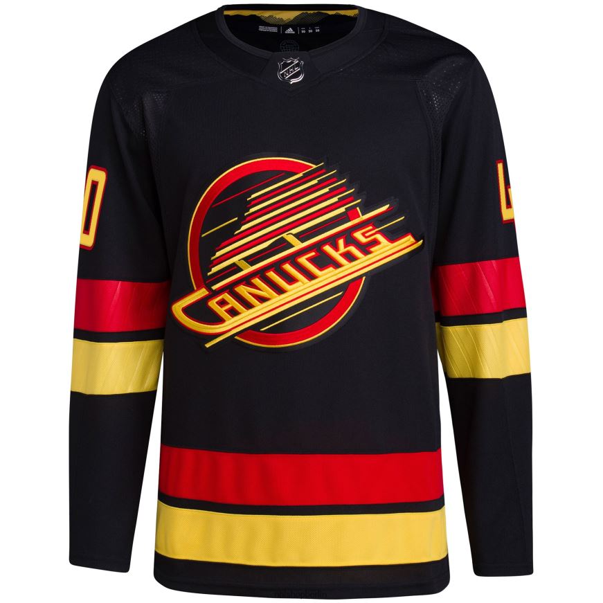 Männer NHL Vancouver Canucks Elias Pettersson adidas Black Alternative – 2022/23 Primegreen Authentisches Pro-Spieler-Trikot Kleidung BF680T726