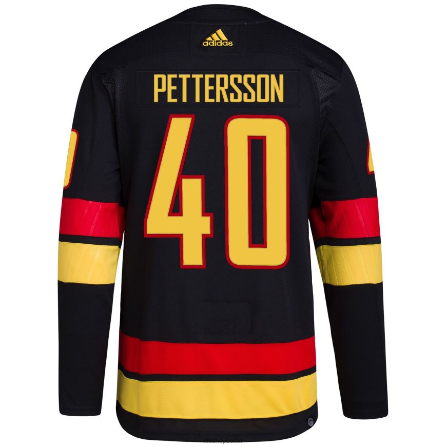 Männer NHL Vancouver Canucks Elias Pettersson adidas Black Alternative – 2022/23 Primegreen Authentisches Pro-Spieler-Trikot Kleidung BF680T726