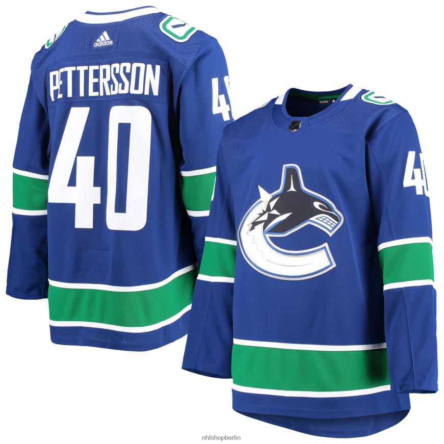 Männer NHL Vancouver Canucks Elias Pettersson adidas blaues 2020/21 authentisches Heimspielertrikot Kleidung BF680T1963