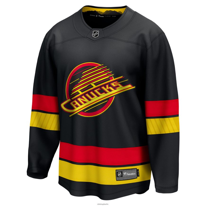 Männer NHL Vancouver Canucks Fanatics Branded Black Alternative – Premier Breakaway-Trikot 2022/23 Kleidung BF680T1208