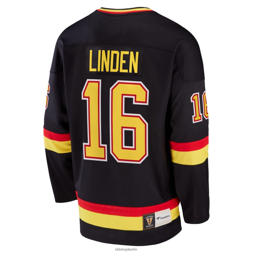 Männer NHL Vancouver Canucks Trevor Linden Fanatics gebrandetes schwarzes Breakaway-Spielertrikot im Ruhestand Kleidung BF680T713