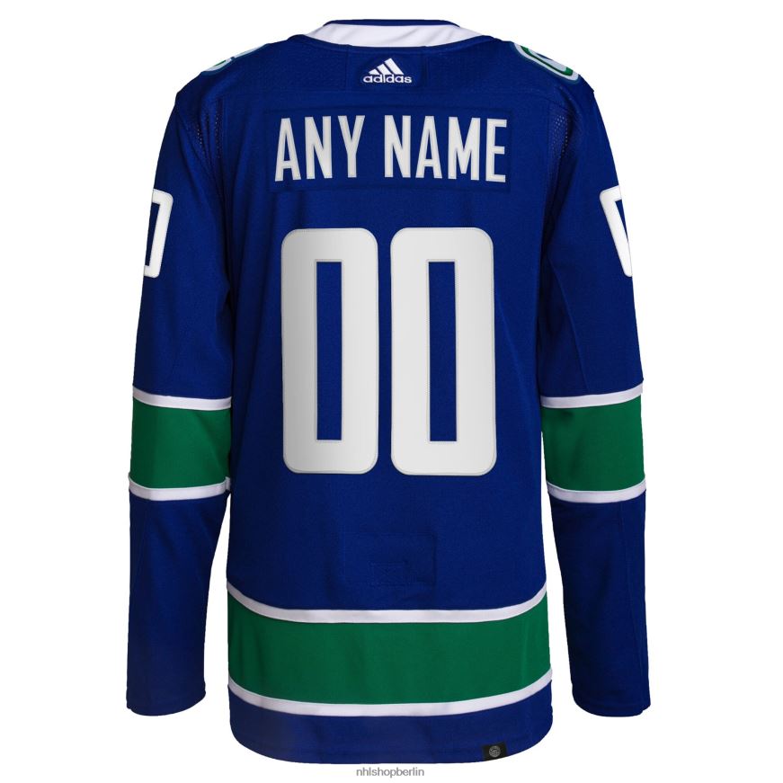 Männer NHL Vancouver Canucks adidas Royal Home Primegreen Authentic Pro Custom Trikot Kleidung BF680T2008