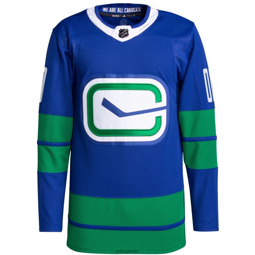 Männer NHL Vancouver Canucks adidas Royal Primegreen Authentic Pro Custom Jersey Kleidung BF680T2038