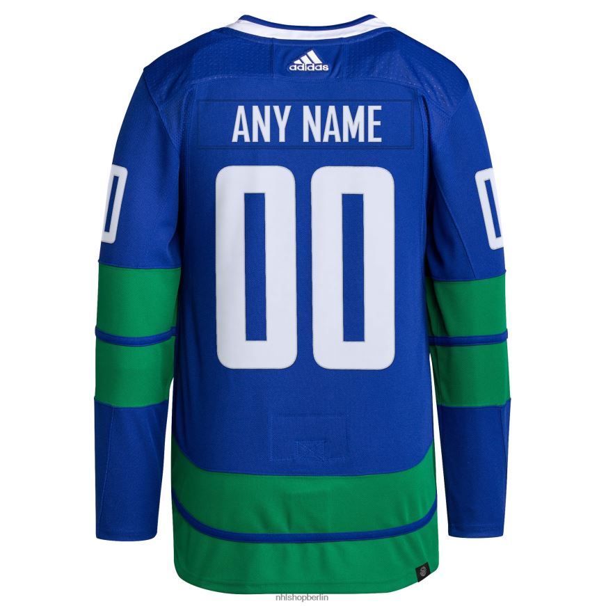 Männer NHL Vancouver Canucks adidas Royal Primegreen Authentic Pro Custom Jersey Kleidung BF680T2038