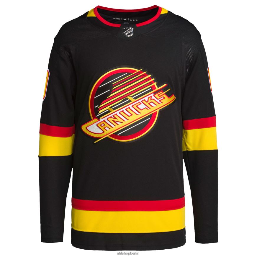 Männer NHL Vancouver Canucks adidas schwarzes Retro-Primegreen Authentic Pro Custom-Trikot Kleidung BF680T2080